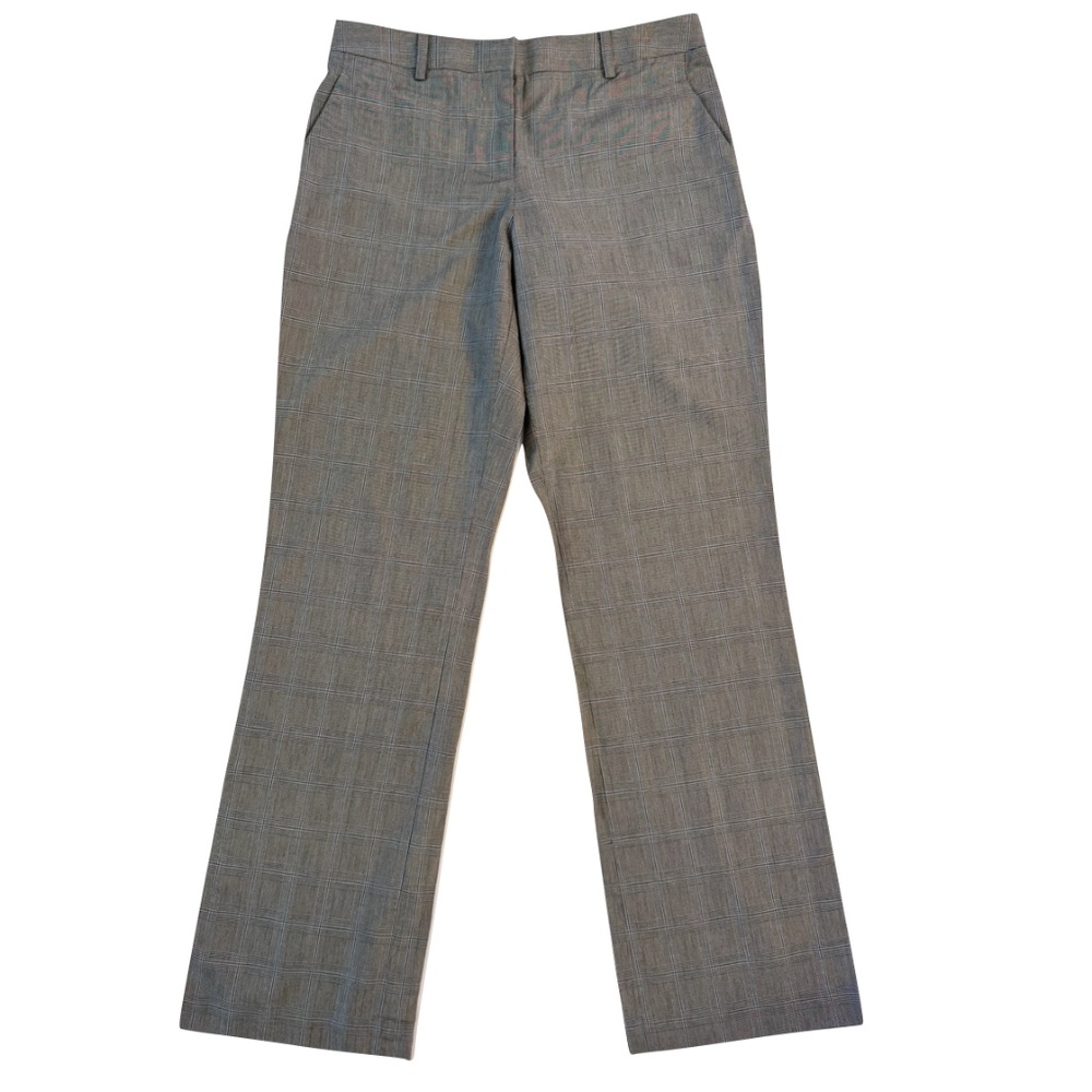 J. Crew Plaid Gray Black Blue Trousers 100% Cotton Size 4